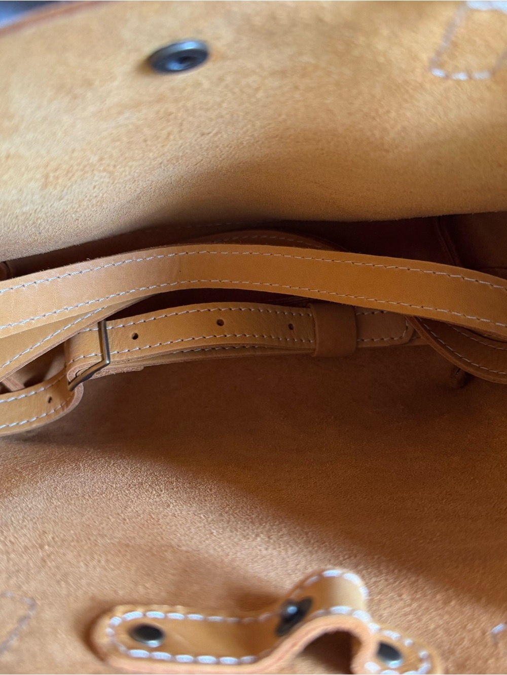 Portland Leather Mustard Tan Small Leather Tote - Picture 3 of 7